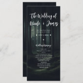 Donker Moody Bos Bomen Twilight Bruiloft Programma Programmakaart (Voorkant / Achterkant)