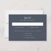 Donker Moody Botanisch Blauw Bloem Bruiloft RSVP Kaartje (Voorkant)