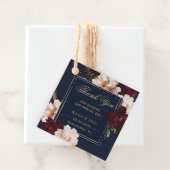 Donker Moody Bourgogne Blush Navy Blauw Bloemen Br Bedankjes Labels (In situ)