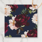 Donker Moody Bourgogne Blush Navy Blauw Bloemen Br Bedankjes Labels (Achterkant)