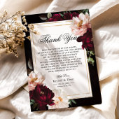 Donker Moody Bourgogne Blush Navy Blauw Bloemen Br Bedankkaart