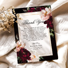 Donker Moody Bourgogne Blush Navy Blauw Bloemen Br Bedankkaart