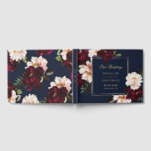 Donker Moody Bourgogne Blush Navy Blauw Bloemen Br Gastenboek (Volledig)