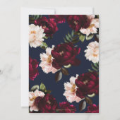 Donker Moody Bourgogne Blush Navy Blauw Bloemen Br Kaart (Achterkant)