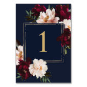 Donker Moody Bourgogne Blush Navy Blauw Bloemen Br Kaart (Voorkant)