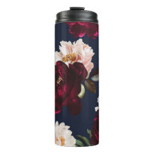 Donker Moody Bourgogne Blush Peony Bloemen Navy Bl