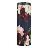 Donker Moody Bourgogne Blush Peony Bloemen Navy Bl Thermosbeker (Achterkant)