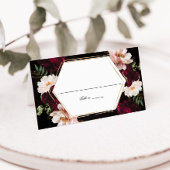 Donker Moody Bourgogne Blush Pioenen Bloemen Bruil Plaatskaartje