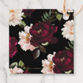 Donker Moody Bourgogne Blush Zwart Bloemen Bruilof Bedankjes Labels (Achterkant)