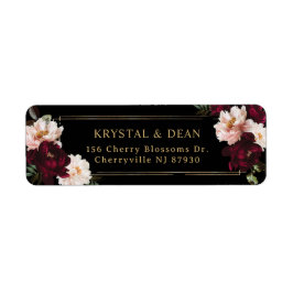 Donker Moody Bourgogne Blush Zwart Bloemen Bruilof Etiket