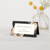Donker Moody Elegant Bloemen Bruiloft Plaatskaartje (Achterkant)