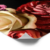 Donker + Moody Elegant Bloemen Bruiloft Welkom Poster (Hoek)