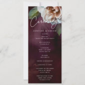 Donker + Moody Floral bruiloft ceremonie programma (Voorkant)