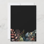 Donker Moody Floral Zwart Elegant Bruiloft Kaart (Achterkant)