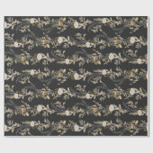 Donker Moody Gold Ivory Botanicals Holiday Gift Cadeaupapier (Vlak)