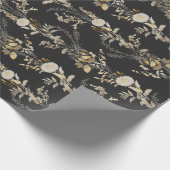 Donker Moody Gold Ivory Botanicals Holiday Gift Cadeaupapier (Hoek)