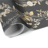 Donker Moody Gold Ivory Botanicals Holiday Gift Cadeaupapier (Rol Hoek)