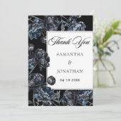 Donker Moody Gothic Bloemen Bruiloft Dank u kaart (Staand voorkant)