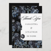 Donker Moody Gothic Bloemen Bruiloft Dank u kaart (Voorkant / Achterkant)