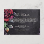Donker Moody Gothic Red Rose Black Wedding Informatiekaartje (Voorkant)