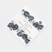 Donker Moody Gotisch Blauw Bloemen Bruiloft Servet (Hoek)