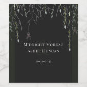 Donker Moody Gotische Bruiloft Wijn Etiket (Enkel label)