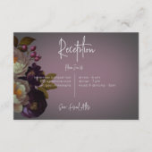 Donker Moody Mauve Bloemen Moderne Receptie Informatiekaartje (Voorkant)
