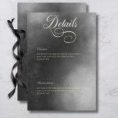 Donker Moody Midnight Zwart Mist Bruiloft Details Informatiekaartje