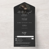 Donker Moody Minimale Foto Geen Diner met Details All In One Uitnodiging (Binnen)