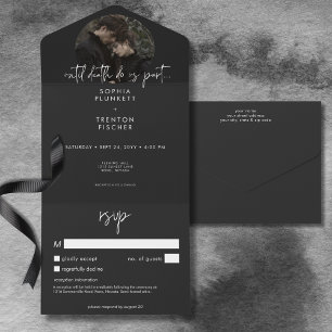 Donker Moody Minimale Foto Geen Diner met Details All In One Uitnodiging