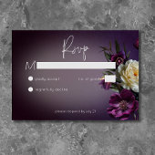Donker Moody Paarse Lavendel Bloemen Modern Geen D RSVP Kaartje
