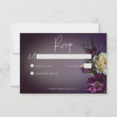 Donker Moody Paarse Lavendel Bloemen Modern Geen D RSVP Kaartje (Voorkant)