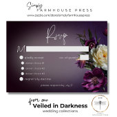 Donker Moody Paarse Lavendel Bloemen Modern Huweli RSVP Kaartje