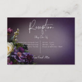 Donker Moody Paarse & Lavendel Floral Modern Informatiekaartje (Voorkant)