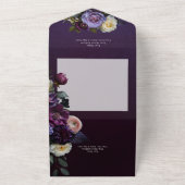 Donker Moody Paarse & Witte Bloemen Geen Diner All In One Uitnodiging (Buitenkant)