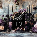 Donker Moody Pastel Opulent Bloemen Zwart Huwelijk Kaart<br><div class="desc">Geniet van de weelde van een vervlogen tijdperk met onze prachtige op de Renaissance geïnspireerde trouwtafel. Rijke bourgogne, die doet denken aan fluwelen wandtapijten, vormt het hart van dit meesterwerk. Delicate begonia's, in tinten van roze en perzik, dansen naast volledig bloeiende en ontluikende rozen, die de cyclische natuur van liefde...</div>