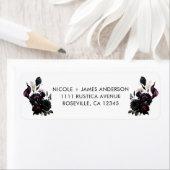 Donker Moody Romantisch Bloemen Bruiloft Etiket (Insitu)