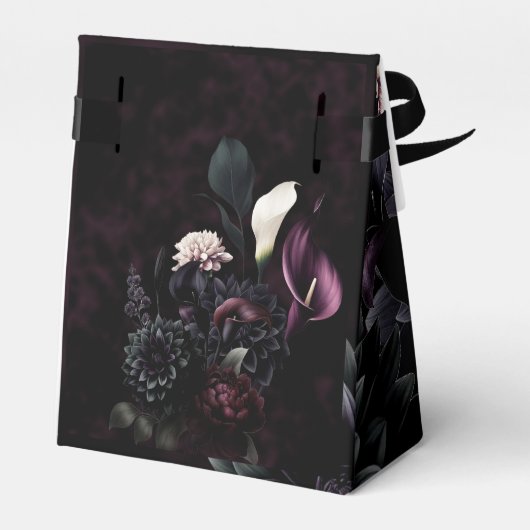 Donker Moody Romantisch Bloemen Bruiloft Favor Bedankdoosjes (Achterkant)