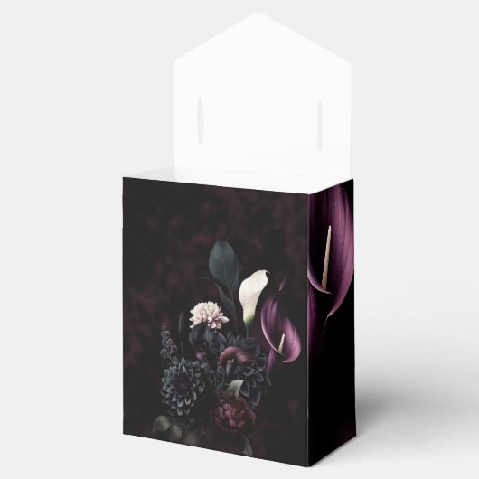 Donker Moody Romantisch Bloemen Bruiloft Favor Bedankdoosjes (Geopend)