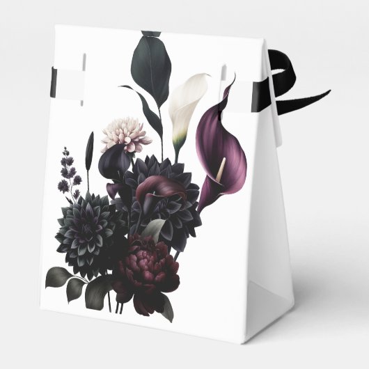 Donker Moody Romantisch Bloemen Bruiloft Favor Bedankdoosjes (Achterkant)
