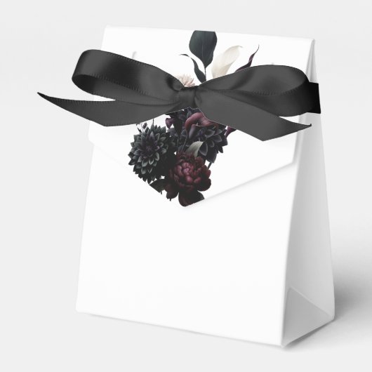 Donker Moody Romantisch Bloemen Bruiloft Favor Bedankdoosjes (Voorkant Zijde)