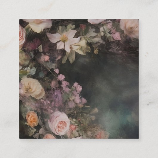 Donker Moody Romantisch Bloemen Bruiloft RSVP Informatiekaartje (Achterkant)