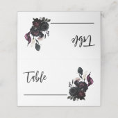 Donker Moody Romantisch Bloemen Bruiloft Tafel Zit Plaatskaartje (Buitenkant ongevouwen)