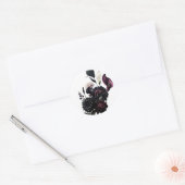 Donker Moody Romantisch Bloemen Wit Bruiloft Ronde Sticker (Envelop)
