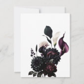 Donker Moody Romantisch Bloemen Wit Bruiloft RSVP Kaart (Achterkant)