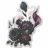 Donker Moody Romantisch Bloemen Wit Bruiloft Sticker (Voorkant)