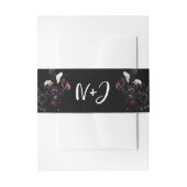 Donker Moody Romantisch Bloemen Wit Bruiloft Uitnodigingen Wikkel (Voorkant Voorbeeld)