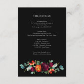 Donker Moody Romantisch Nederlands Bloemen bruilof Informatiekaartje (Voorkant)