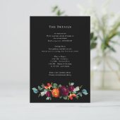 Donker Moody Romantisch Nederlands Bloemen bruilof Informatiekaartje (Staand voorkant)