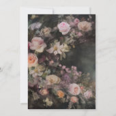 Donker Moody Romantische Bloemen Bruiloft Receptie Kaart (Achterkant)
